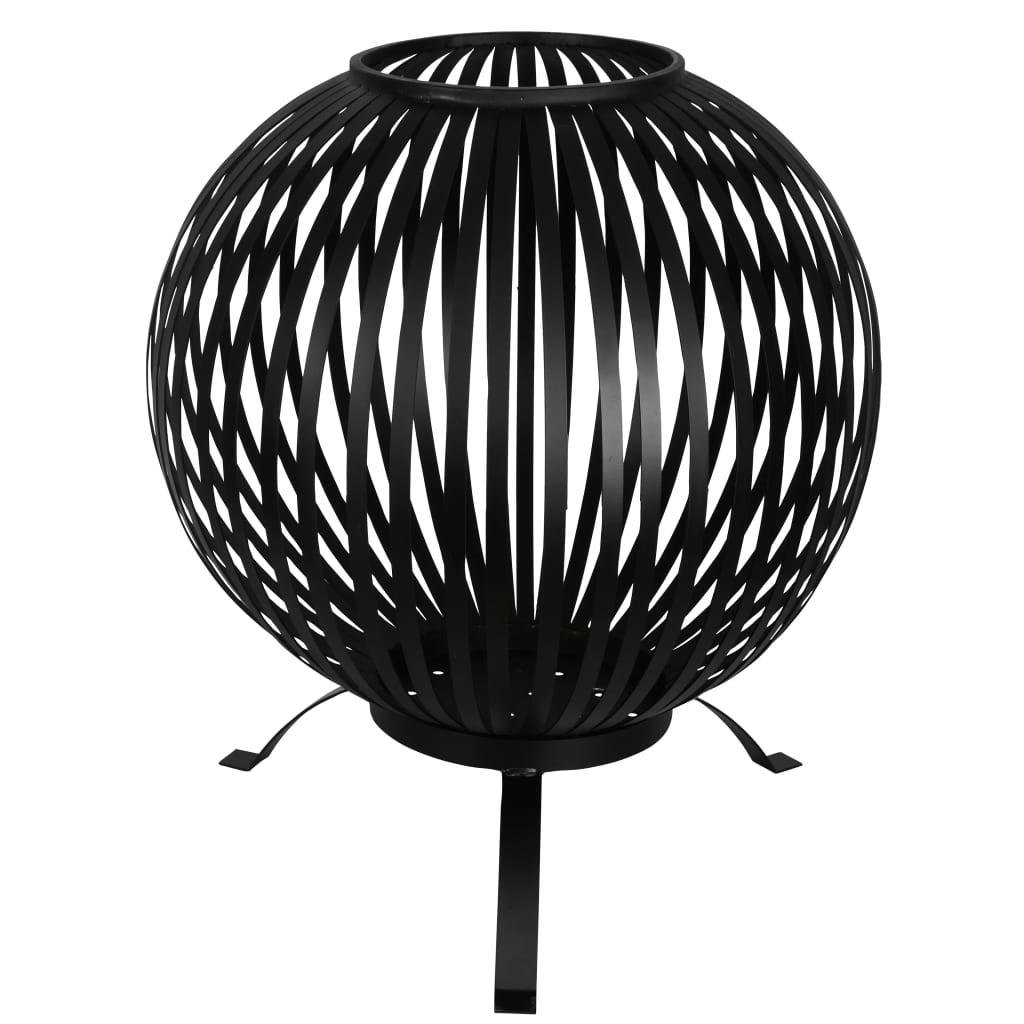 Feuerkorb Ball Gestreift Schwarz Kohlenstoffstahl FF400
