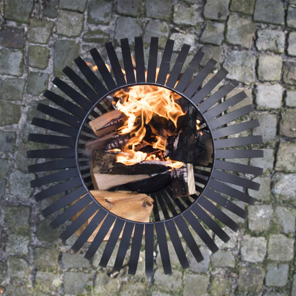 Feuerkorb Ball Gestreift Schwarz Kohlenstoffstahl FF400
