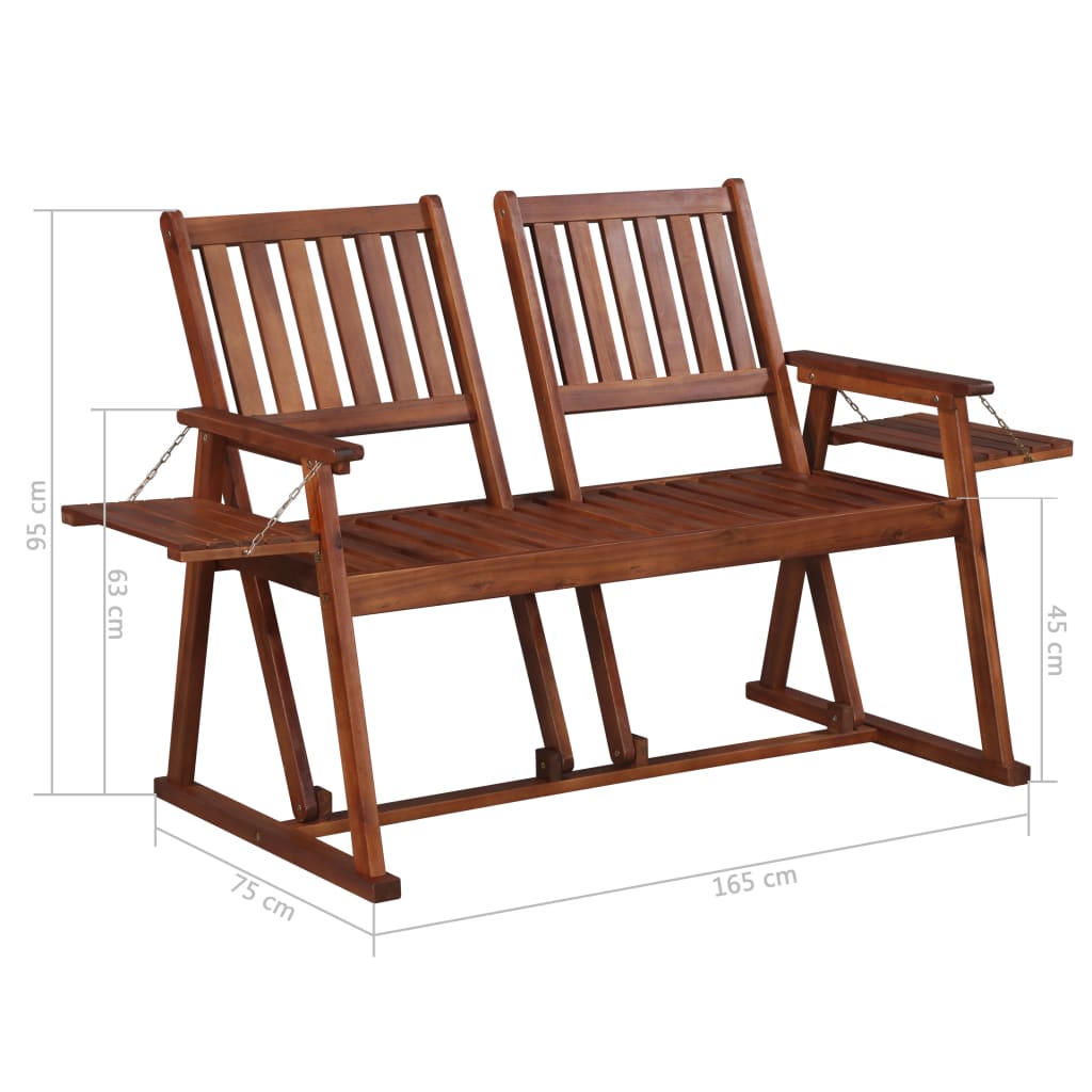Gartenbank 165 cm Massivholz Akazie