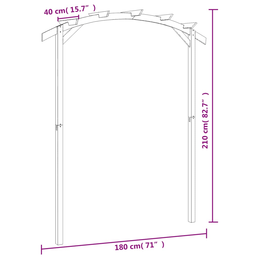 Garten-Pergola Kiefernholz Imprägniert 180x210x40 cm