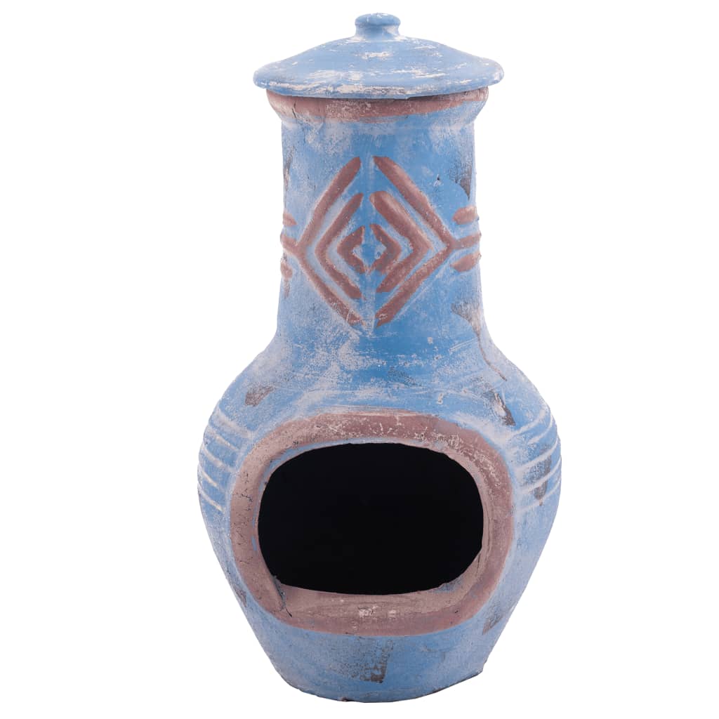 Gartenkamin Colima Ton Blau/Rot 86031