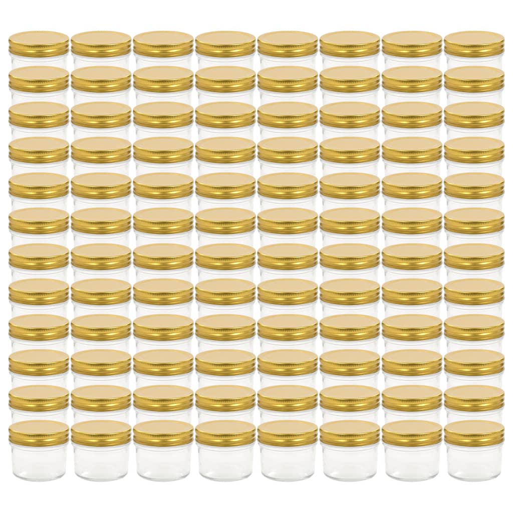 Marmeladengläser mit goldenem Deckel 96 Stk. 110 ml