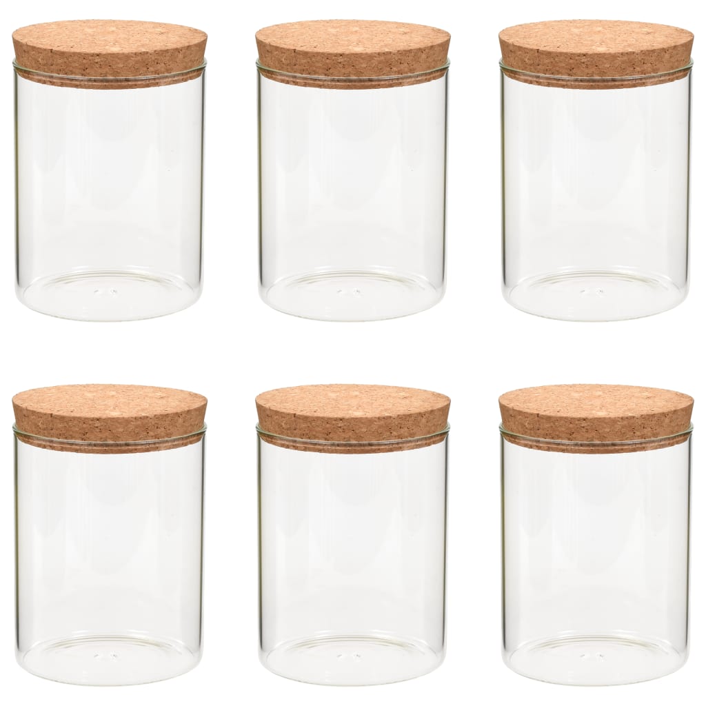 Vorratsgläser mit Korkdeckel 6 Stk. 650 ml