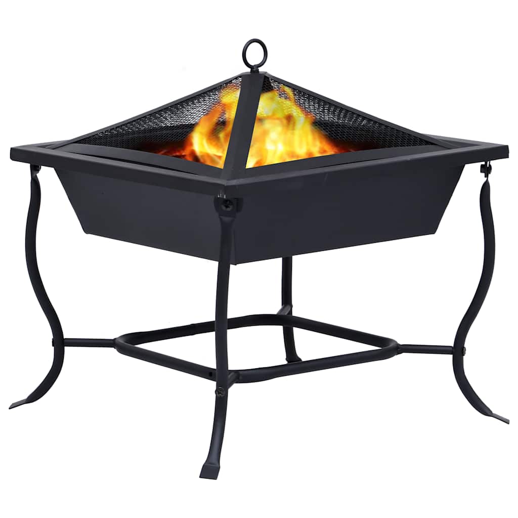 Feuerstelle Schwarz 42x42x45 cm Stahl
