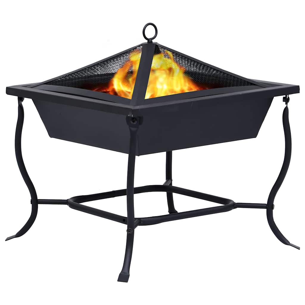 Feuerstelle Schwarz 42x42x45 cm Stahl