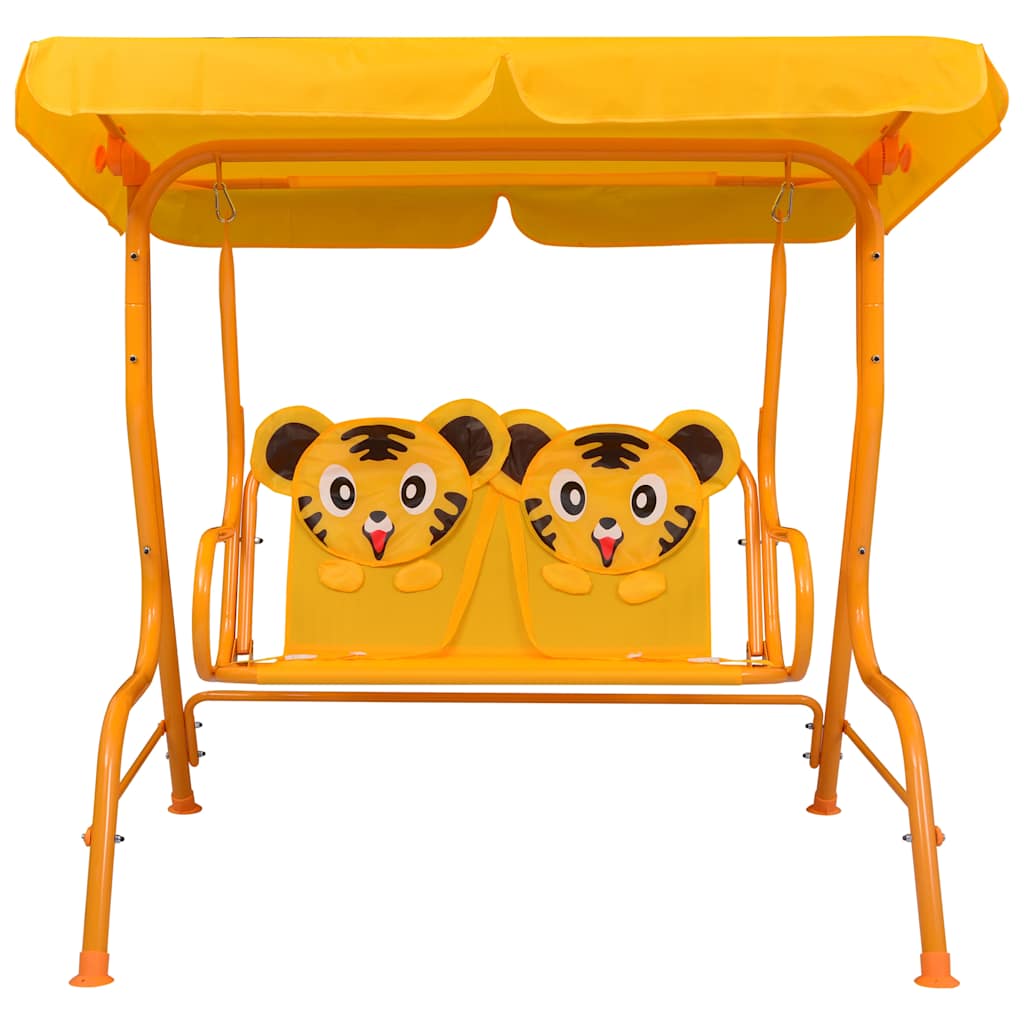 Kinder-Hollywoodschaukel Gelb 115 x 75 x 110 cm Stoff