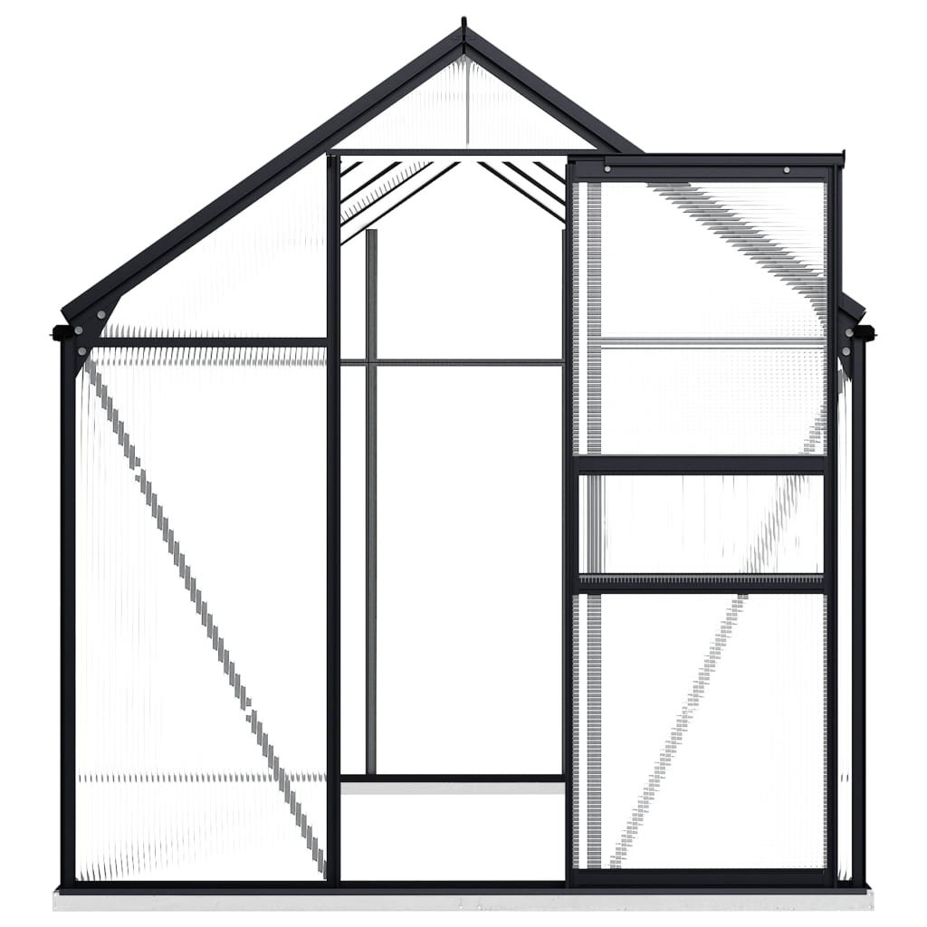Gewächshaus mit Fundament Anthrazit Aluminium 4,75 m²