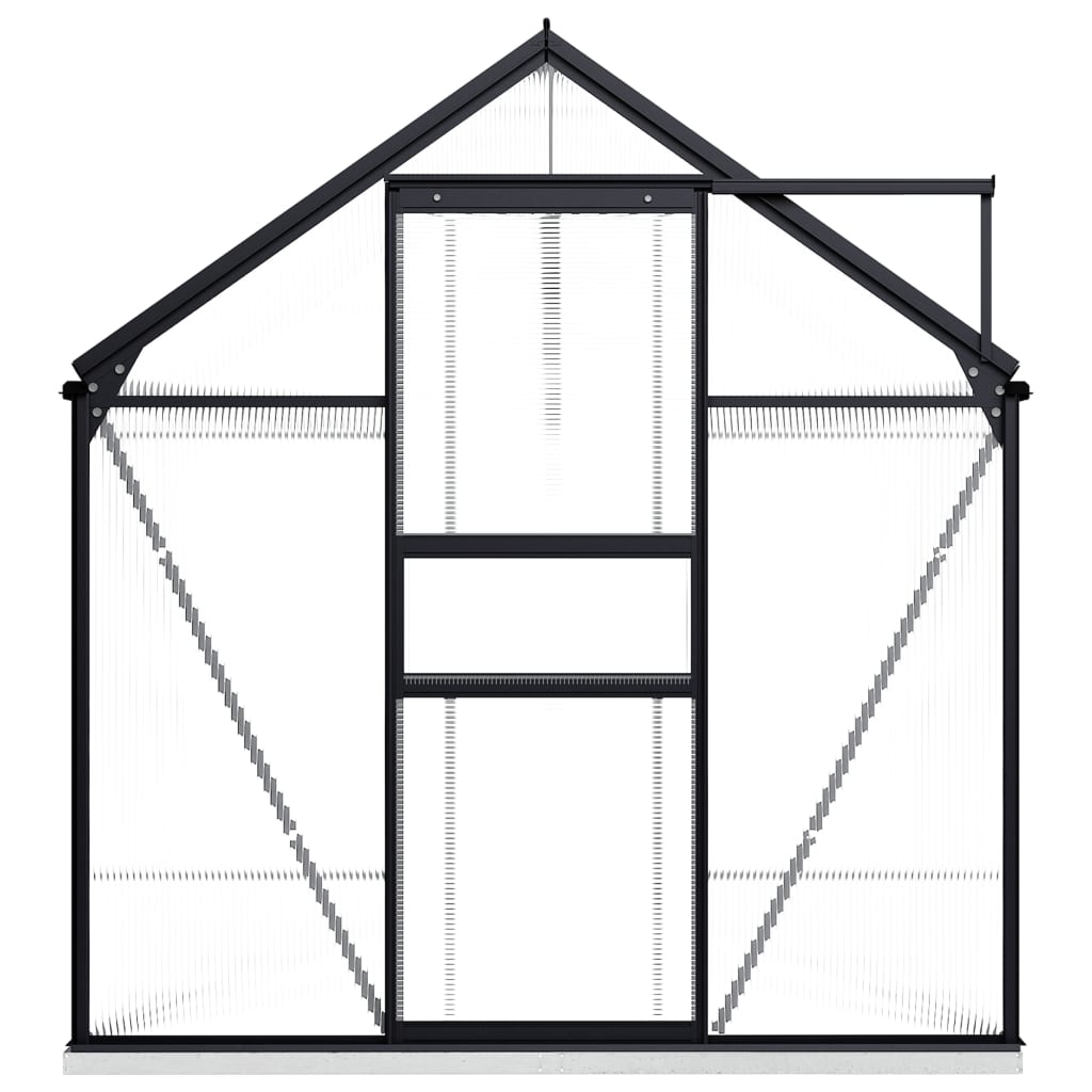 Gewächshaus mit Fundament Anthrazit Aluminium 7,03 m²