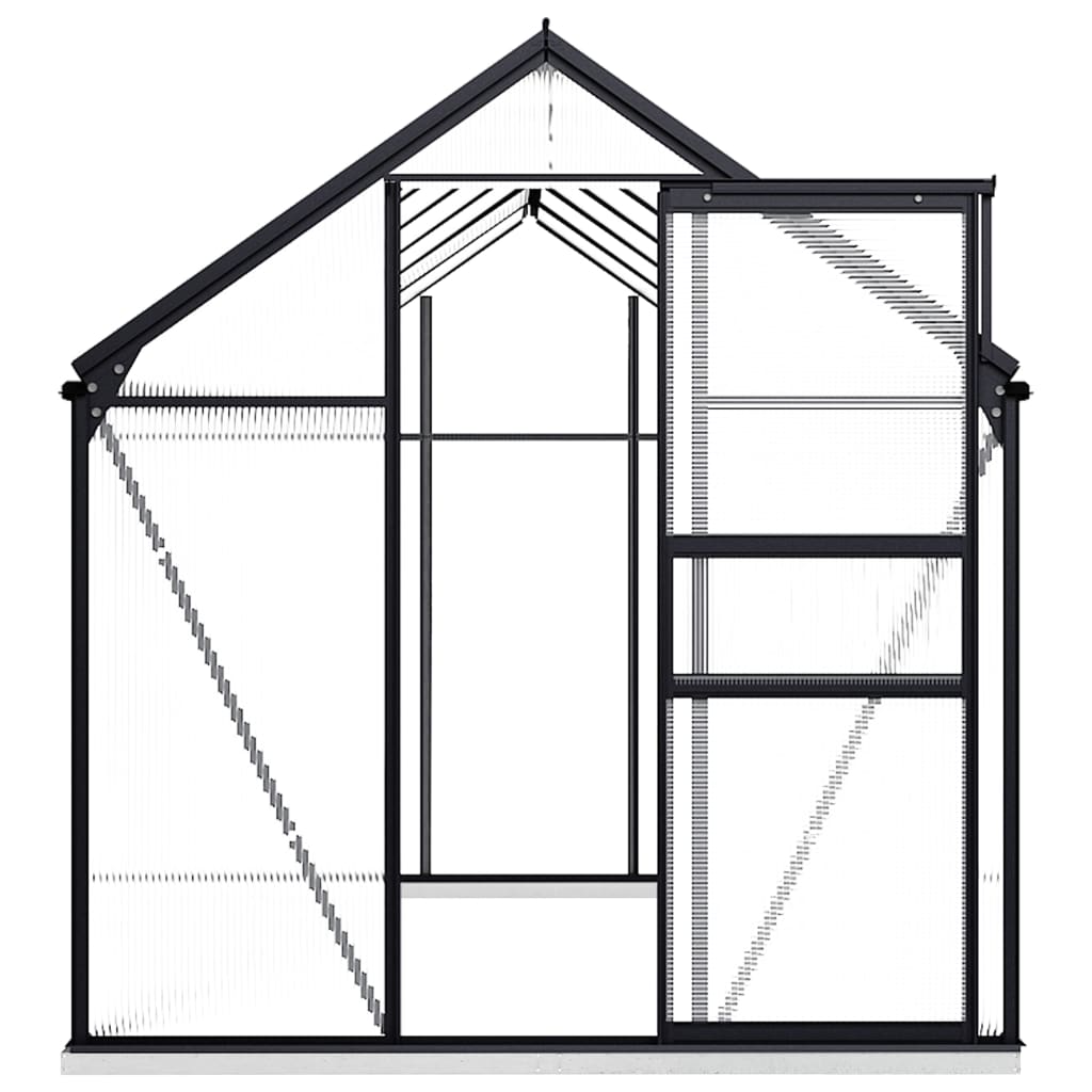 Gewächshaus mit Fundament Anthrazit Aluminium 7,03 m²