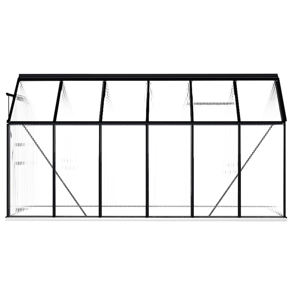 Gewächshaus mit Fundament Anthrazit Aluminium 7,03 m²
