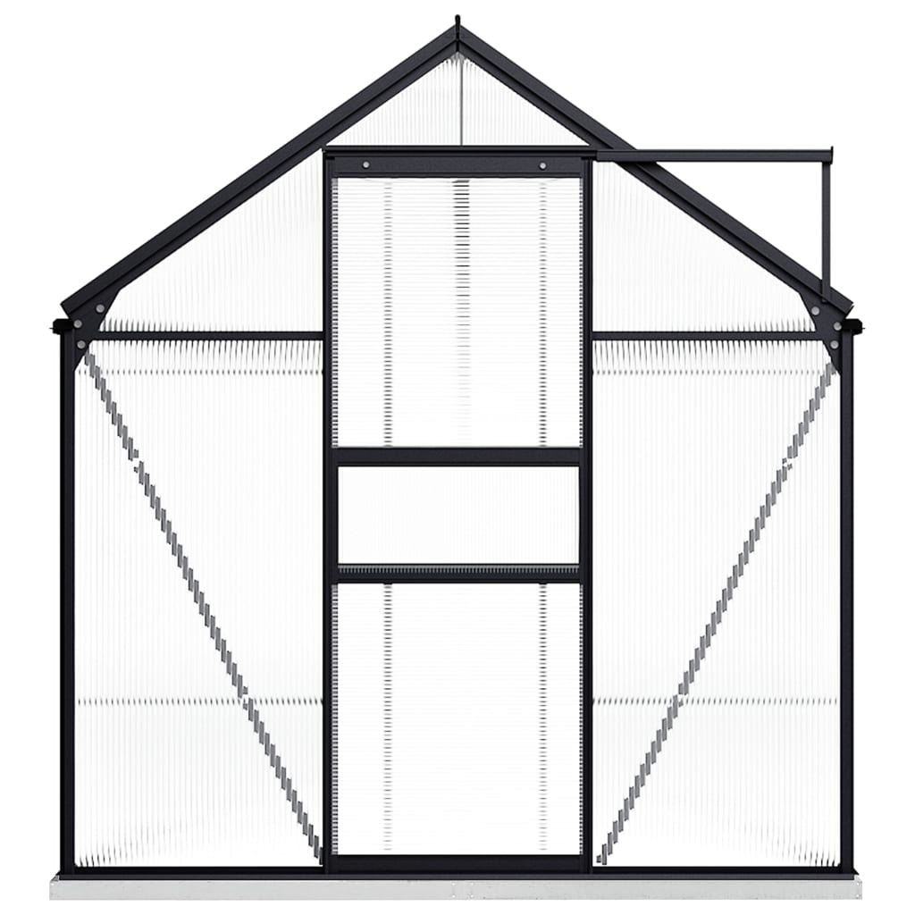 Gewächshaus mit Fundament Anthrazit Aluminium 9,31 m²