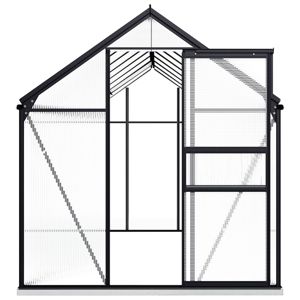 Gewächshaus mit Fundament Anthrazit Aluminium 9,31 m²