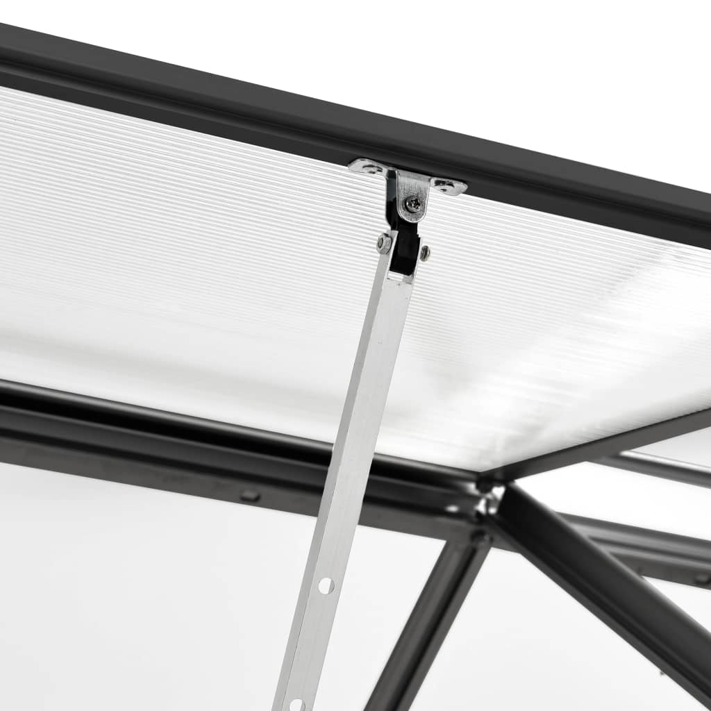 Gewächshaus mit Fundament Anthrazit Aluminium 9,31 m²