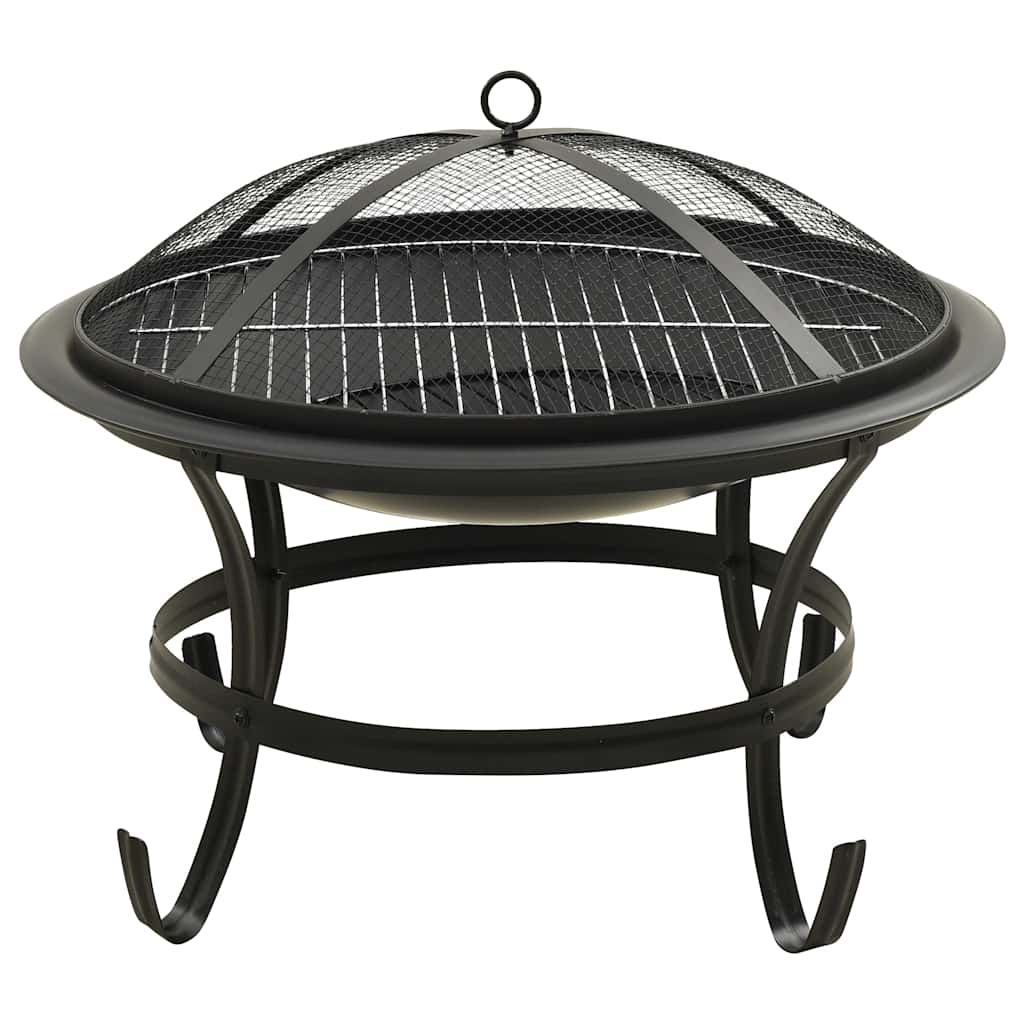 2-in-1 Feuerschale und Grill mit Schürhaken 56x56x49 cm Stahl