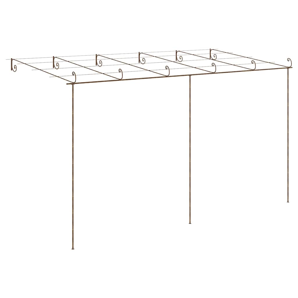 Garten-Pergola Antik-Braun 6x3x2,5 m Eisen