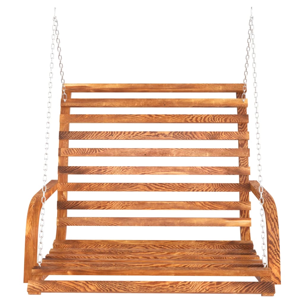 Schaukelbank Bugholz Massiv mit Teak-Finish 126x63x92 cm