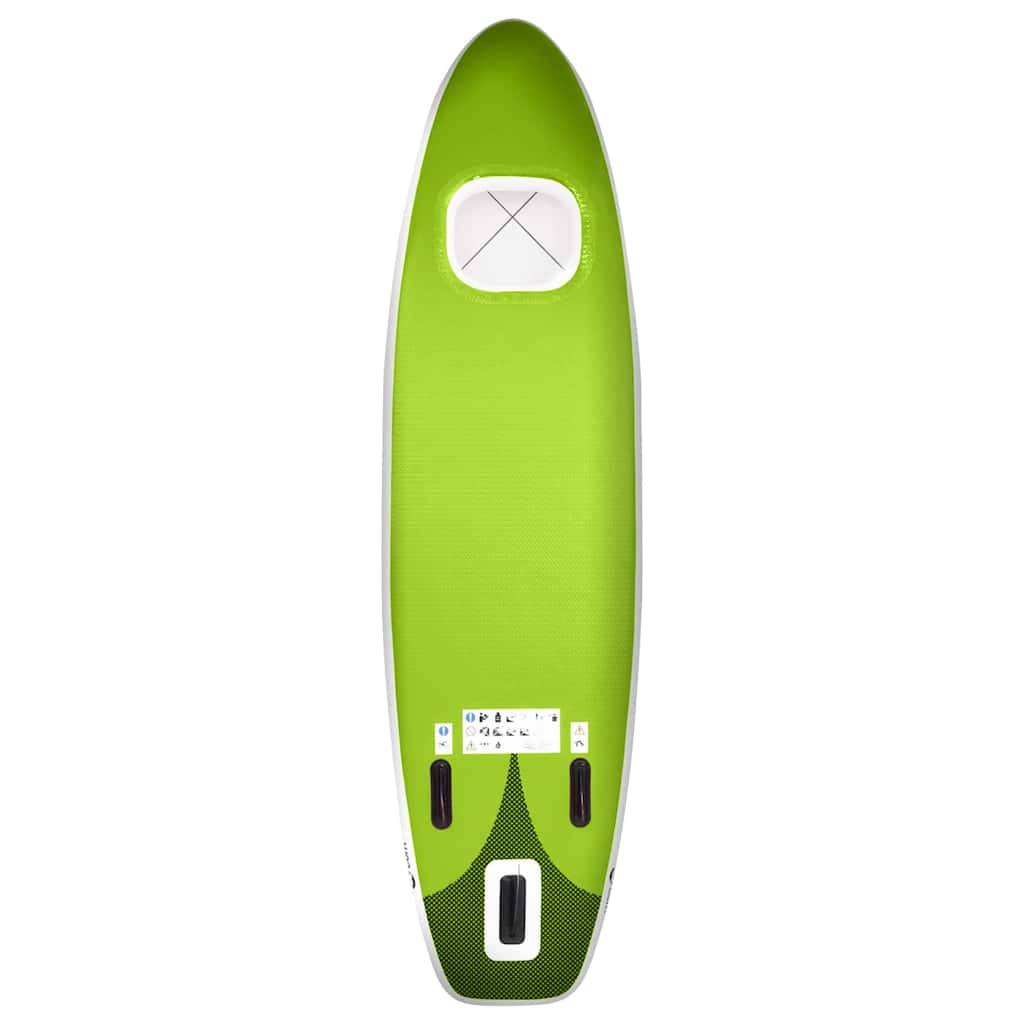 SUP-Board-Set Aufblasbar Grün 360x81x10 cm