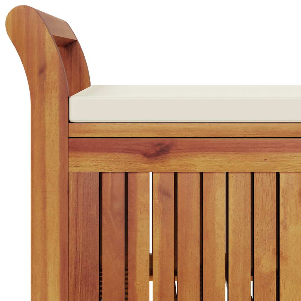Garten-Truhenbank mit Kissen 126 cm Massivholz Akazie