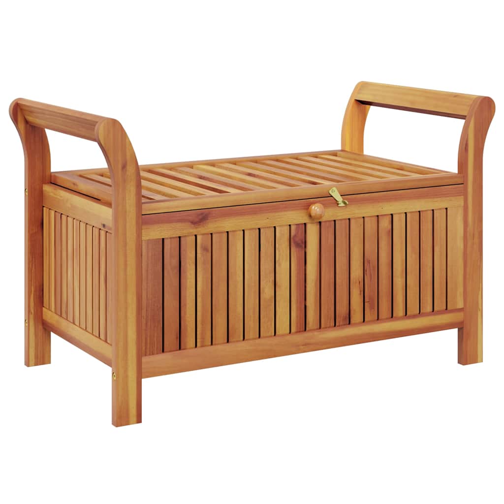 Garten-Truhenbank mit Kissen 91 cm Massivholz Akazie