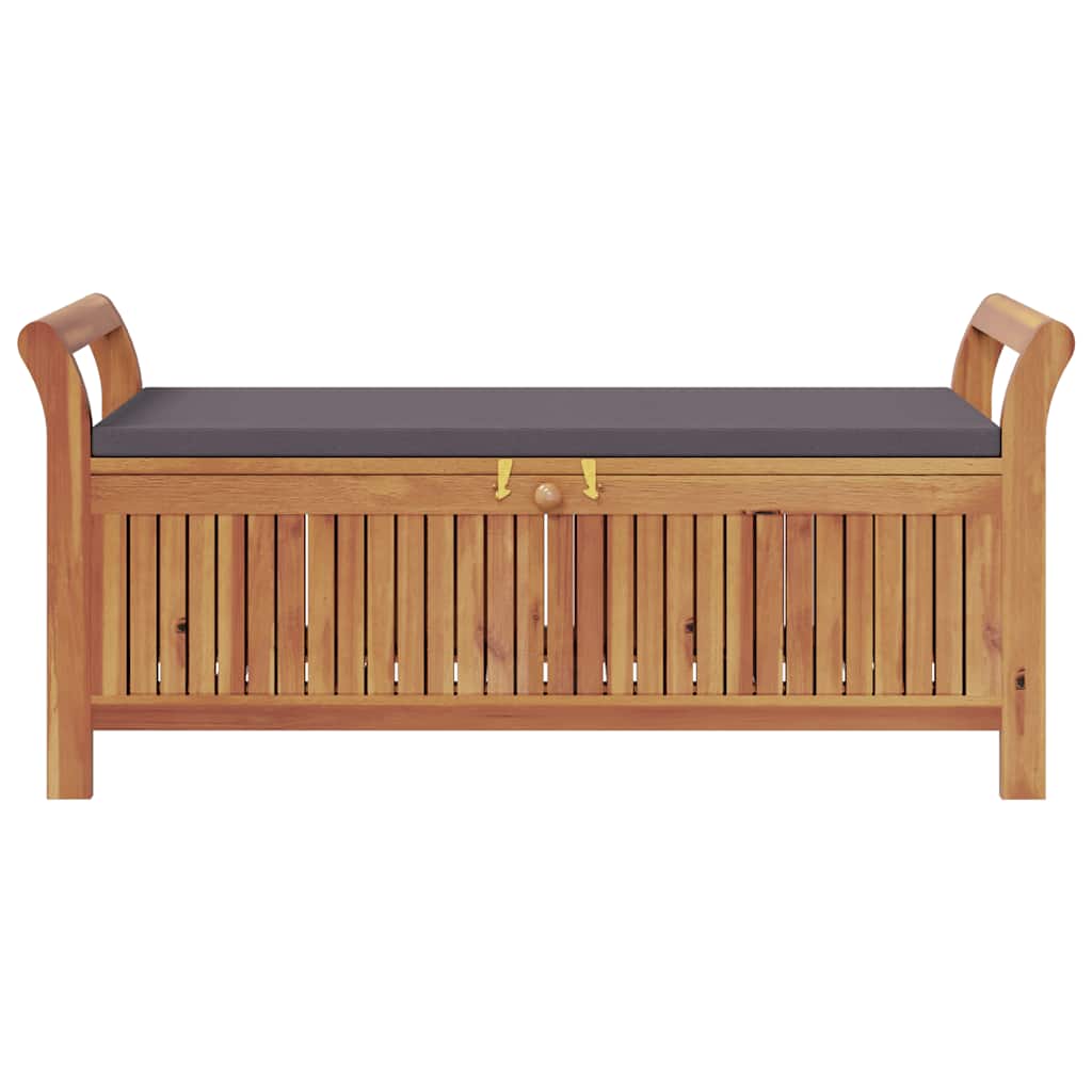 Garten-Truhenbank mit Kissen 126 cm Massivholz Akazie