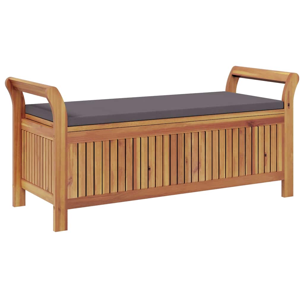 Garten-Truhenbank mit Kissen 126 cm Massivholz Akazie