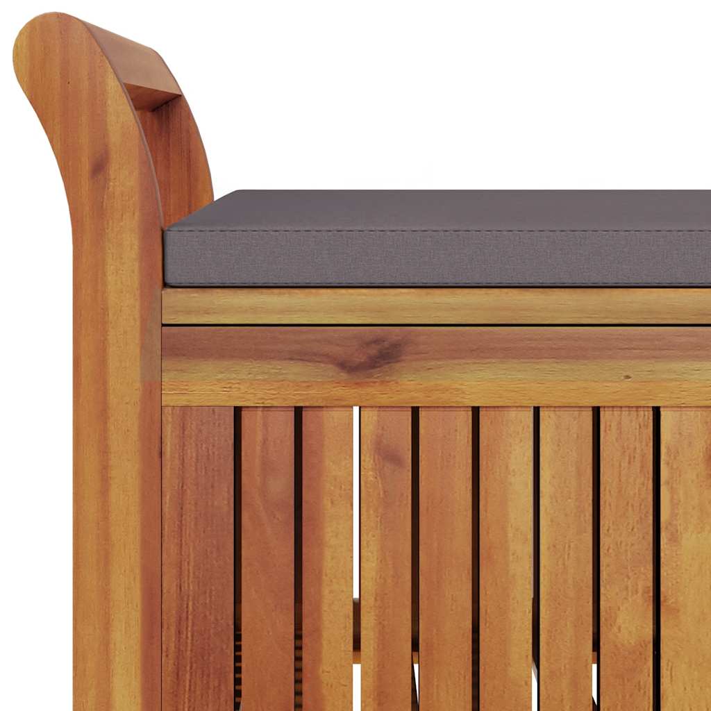 Garten-Truhenbank mit Kissen 126 cm Massivholz Akazie