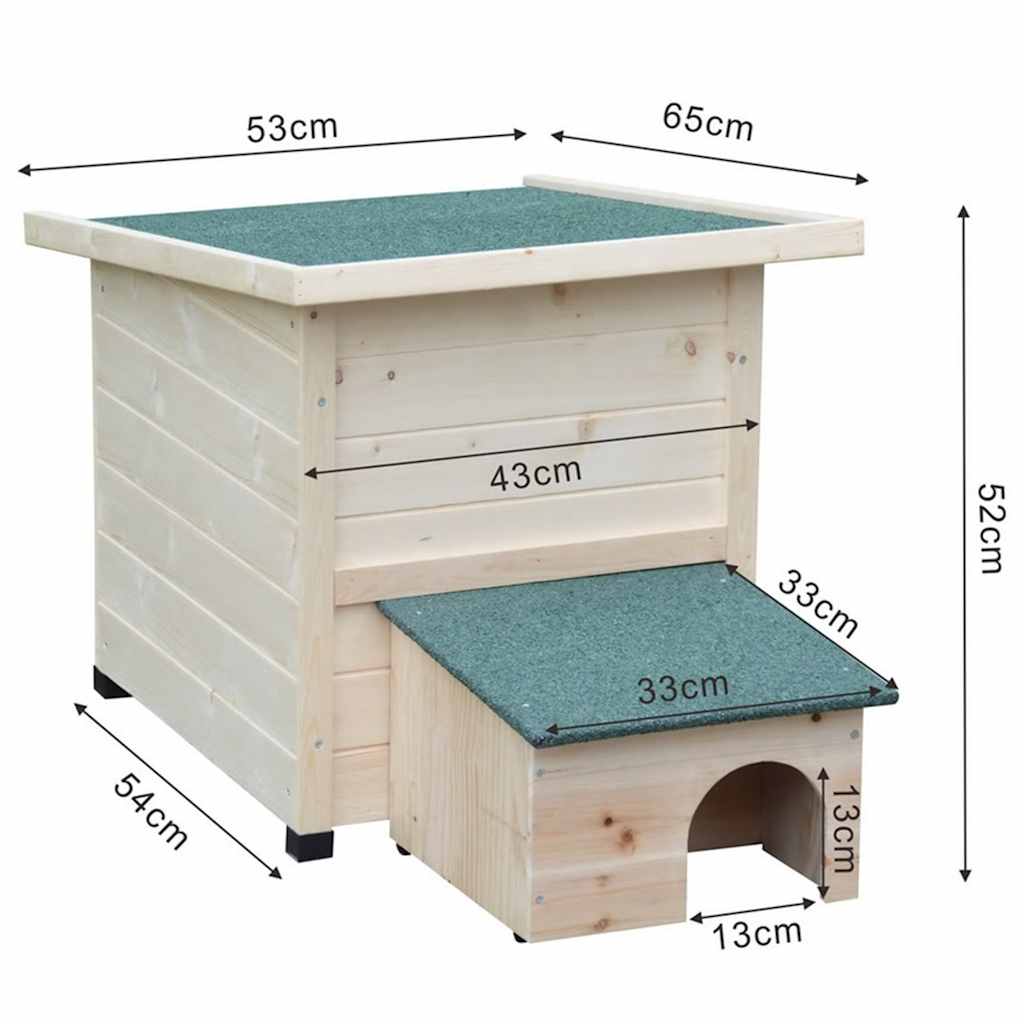Igelhaus XL 53x65x52cm Holz Weiß