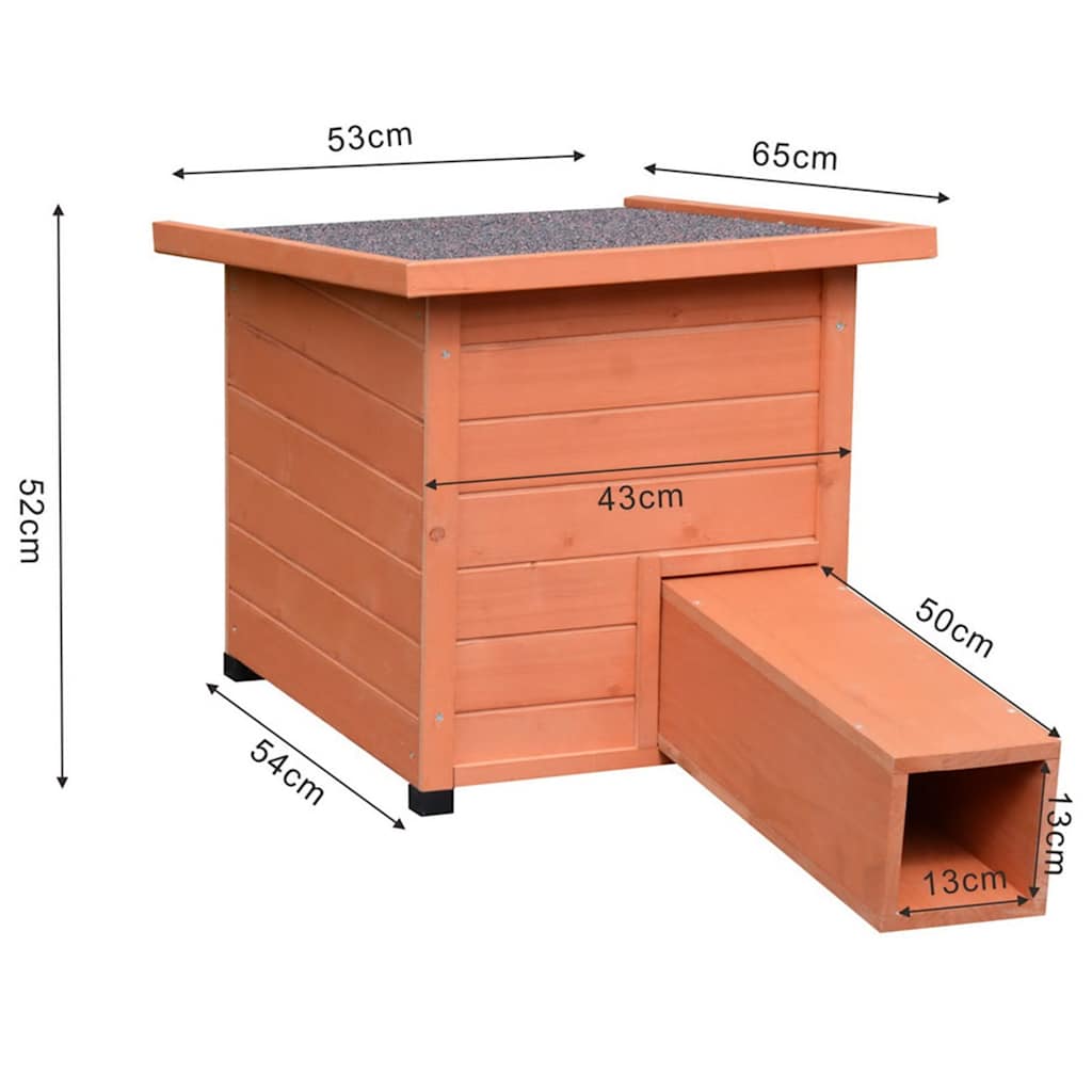 Igelhaus XL 53x65x52cm Holz Braun