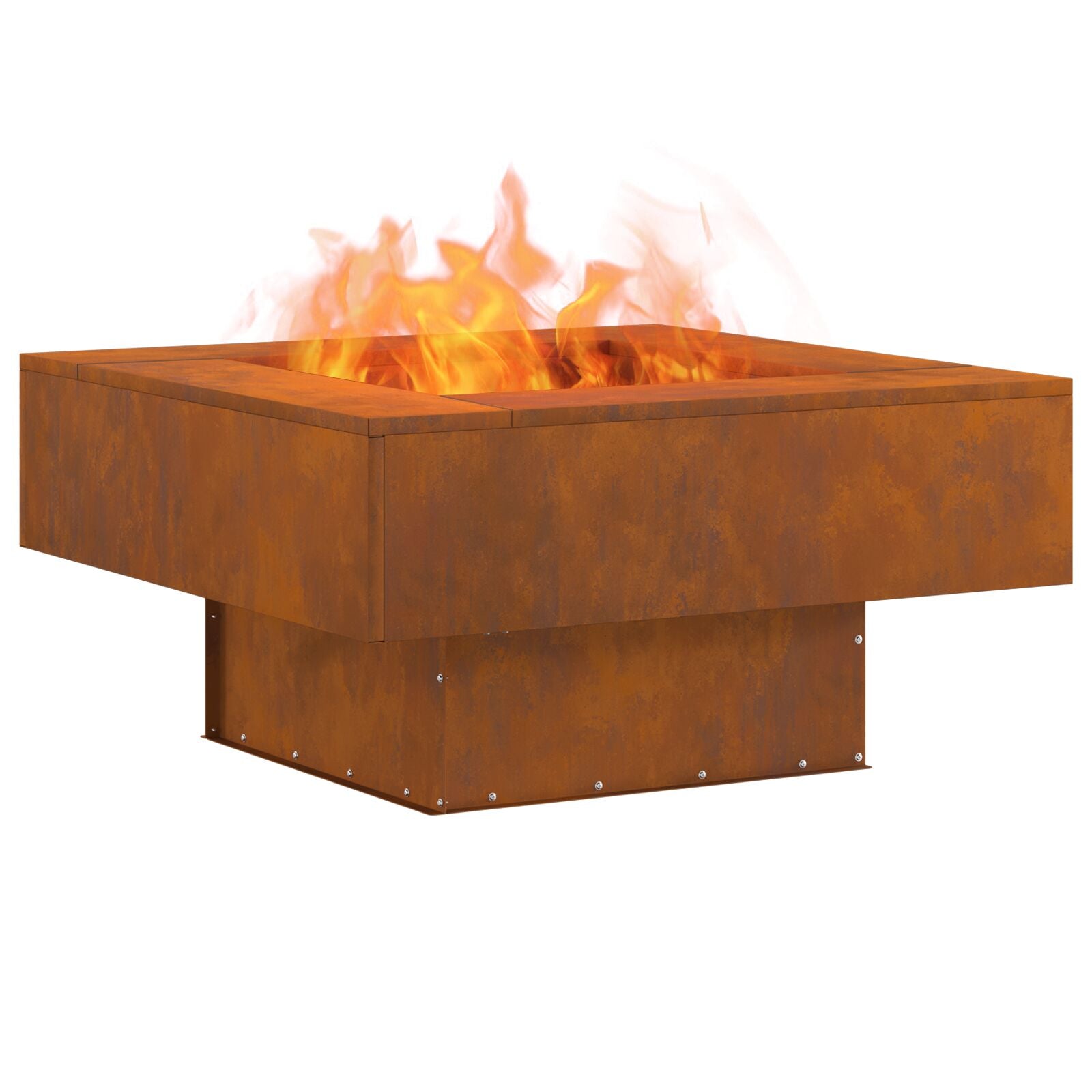 Feuerstelle Quadrat 80x80x40 cm Wetterstahl