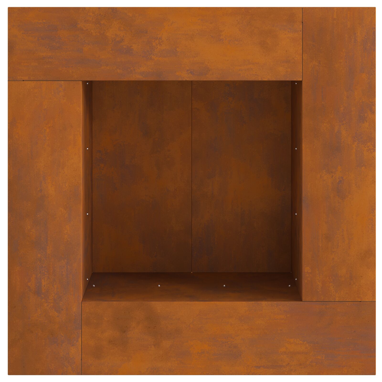 Feuerstelle Quadrat 80x80x40 cm Wetterstahl