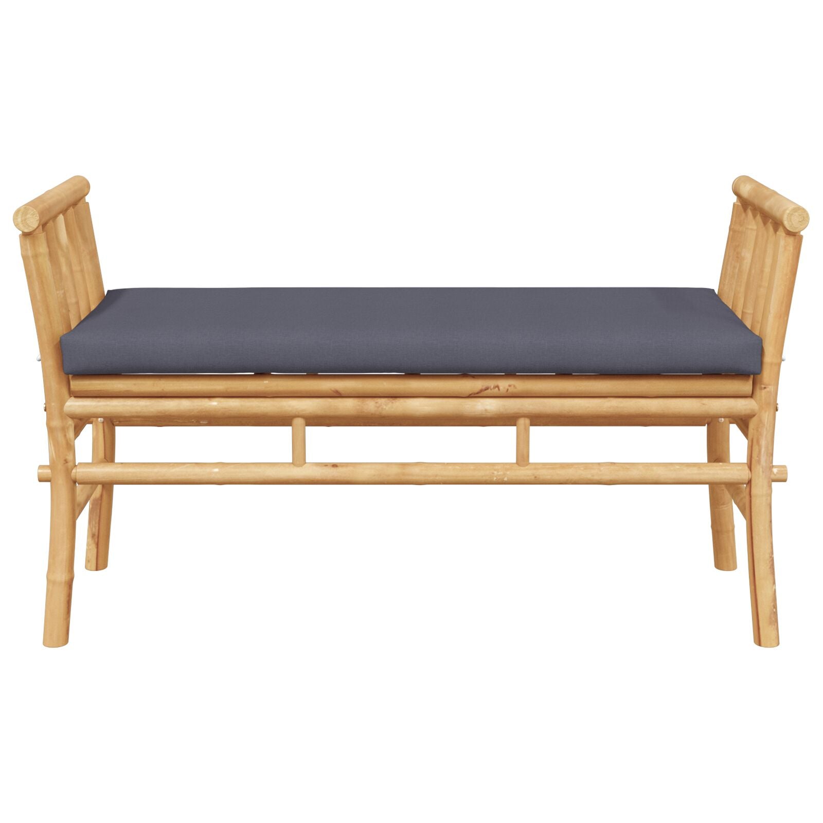 Gartenbank mit Kissen 110 cm aus Bambus