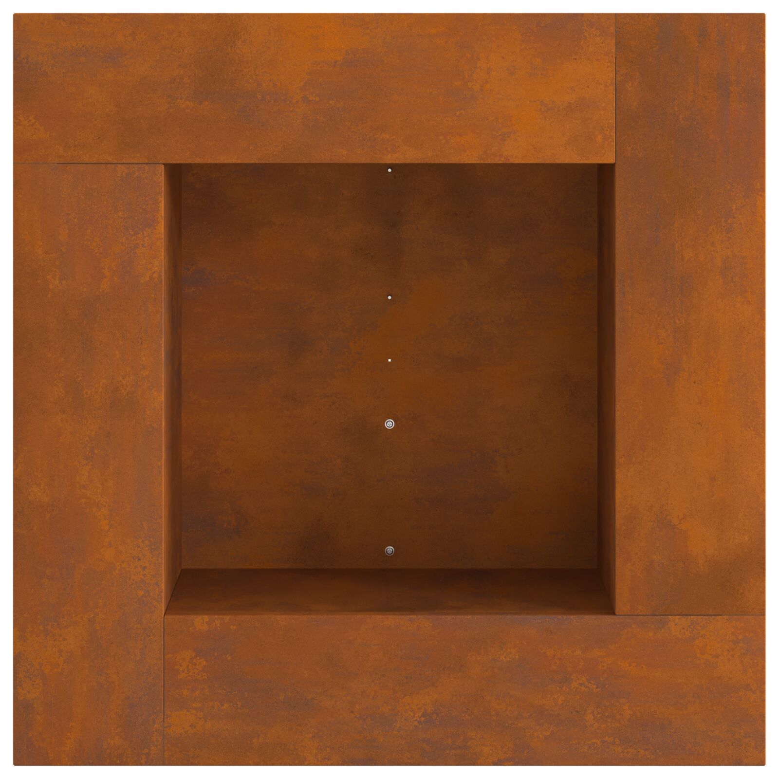 Feuerstelle Quadrat 60x60x30 cm Wetterstahl