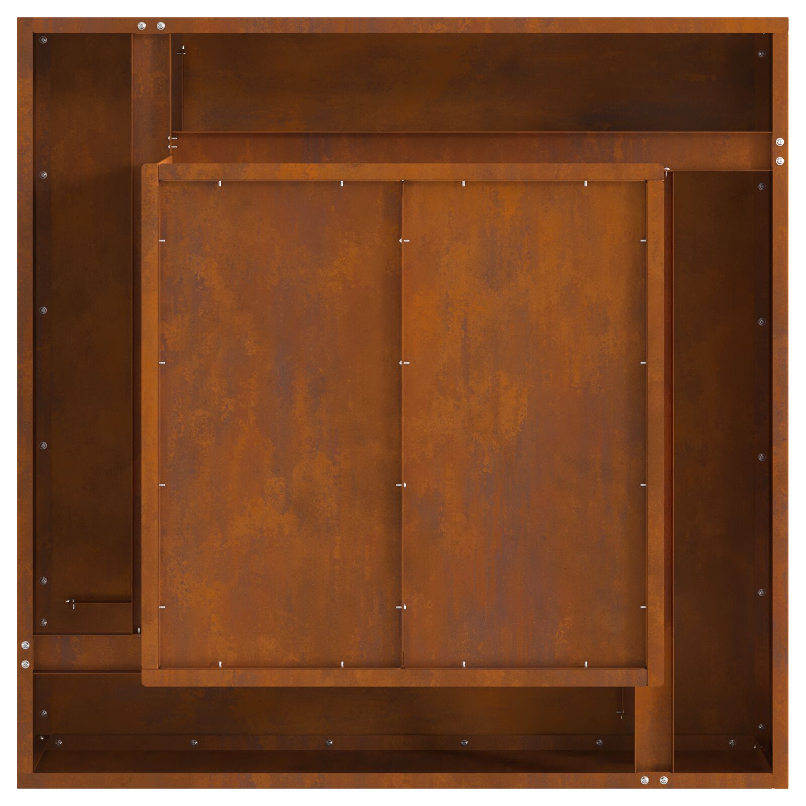 Feuerstelle Quadrat 80x80x40 cm Wetterstahl