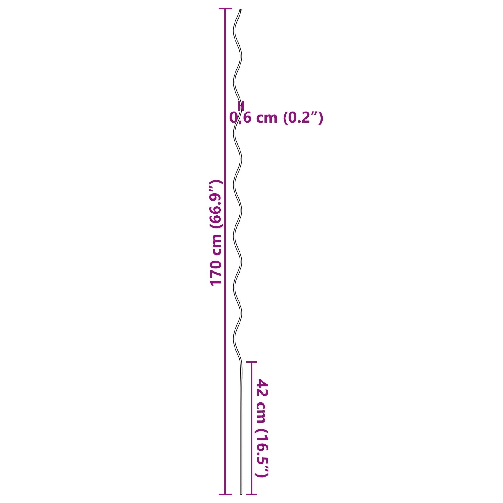 Spiral Pflanzstützen 20 Stück 170 cm Stahl