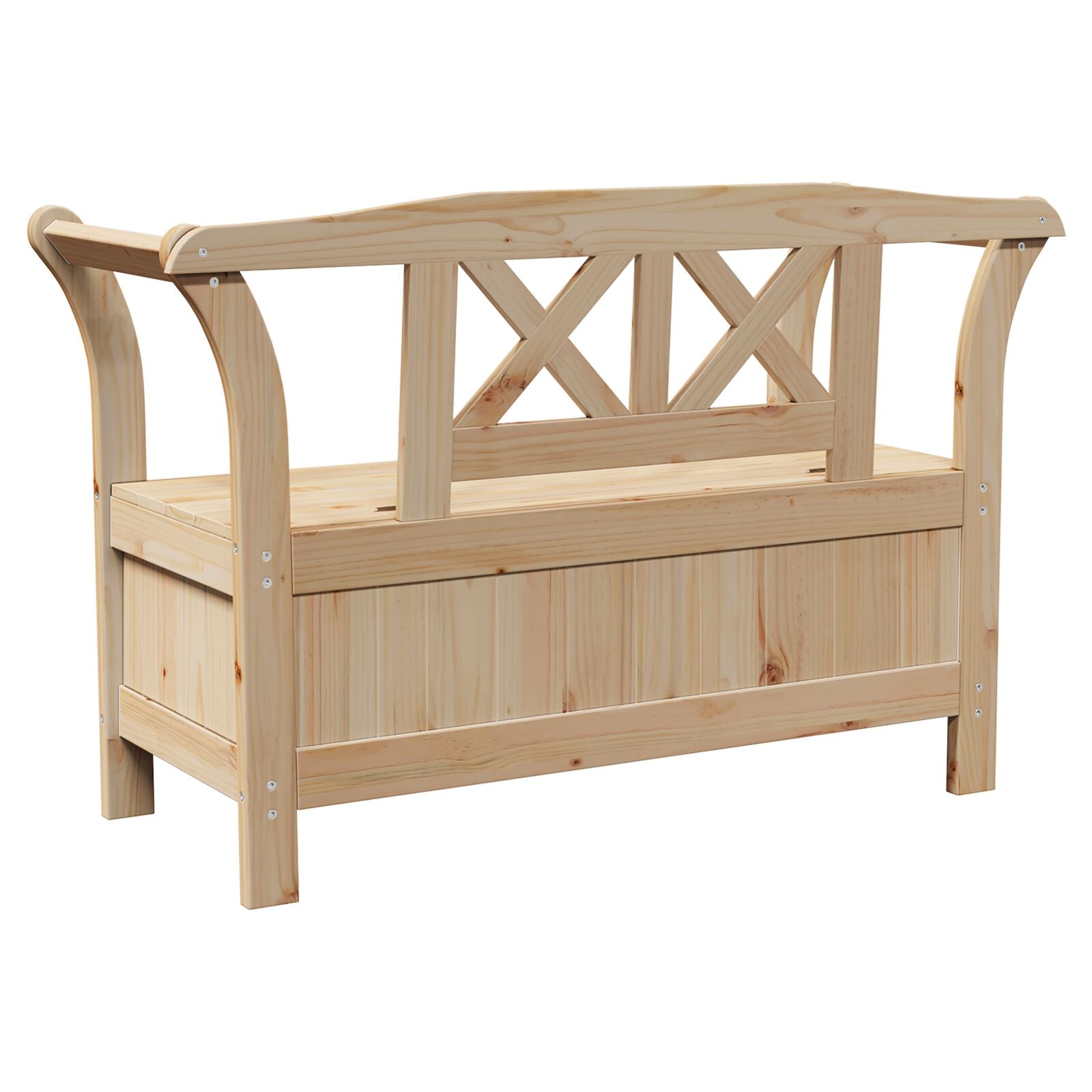Gartenlagerbank 119x76x44 cm Massivholz Kiefer