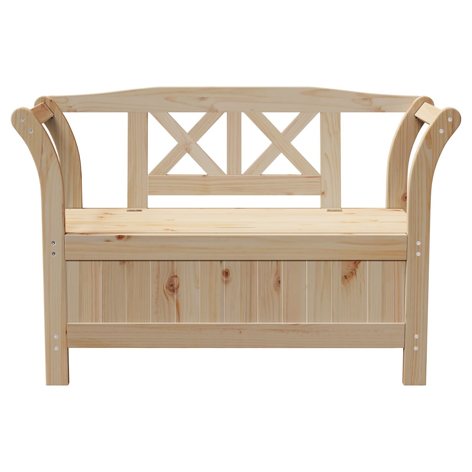 Gartenlagerbank 119x76x44 cm Massivholz Kiefer