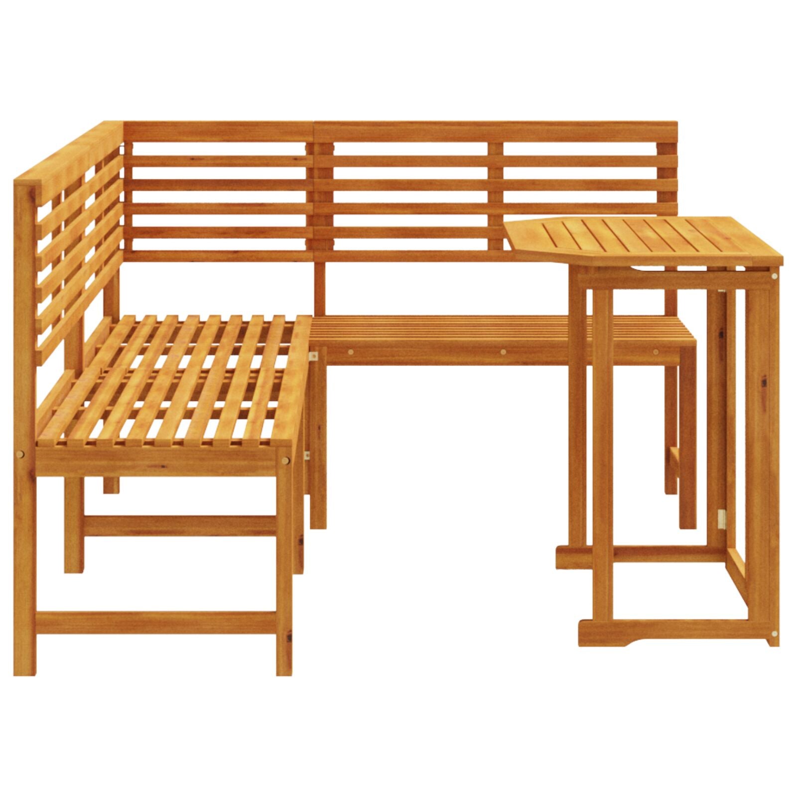 3-teiliges Garten Bistro Set aus massivem Akazienholz
