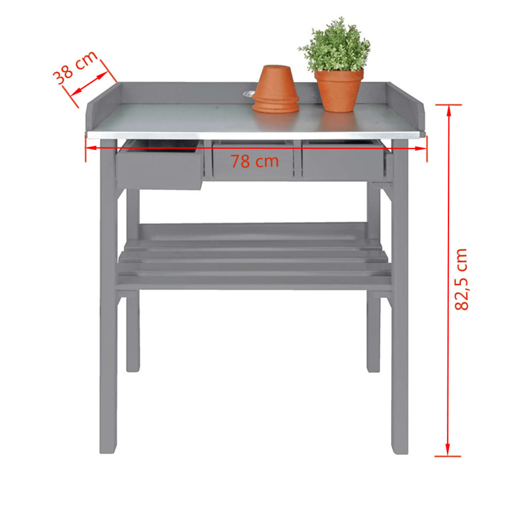 Garten-Arbeitstisch Grau CF29G