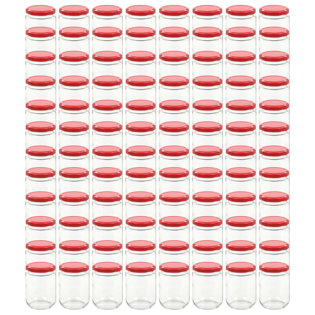 96 Marmeladengläser mit Rotem Deckel für Hausgemachtes