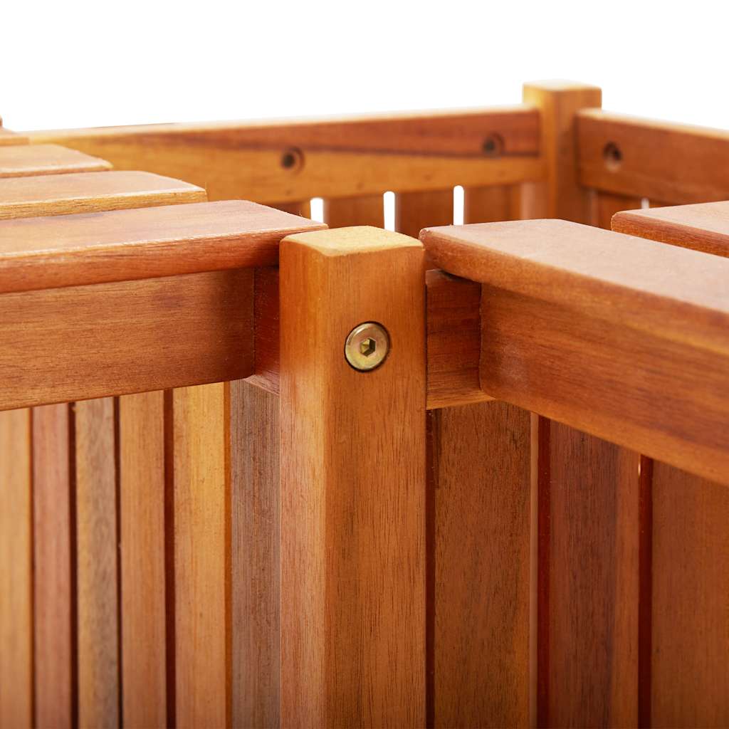 Garten-Eckbank mit Pflanzkübel 117×117×40 cm Massivholz Akazie