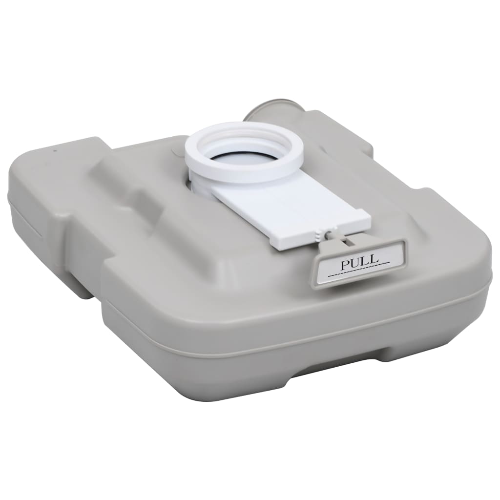 Tragbare Campingtoilette Grau 10 + 10 L