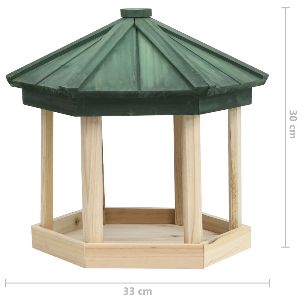 Vogelfutterhaus Achteck Tanne Massivholz 33x30 cm