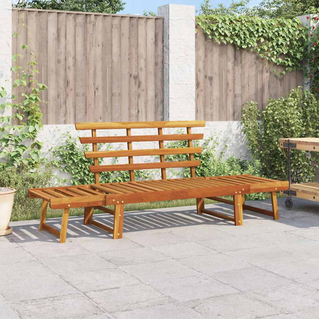 Gartenbank 2-in-1 190 cm Massivholz Akazie