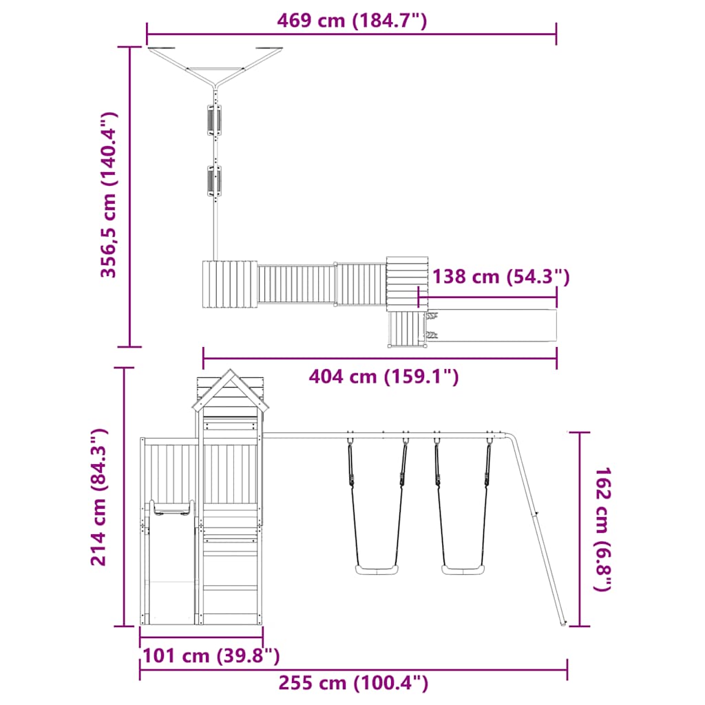 Spielturm Imprägniertes Kiefernholz