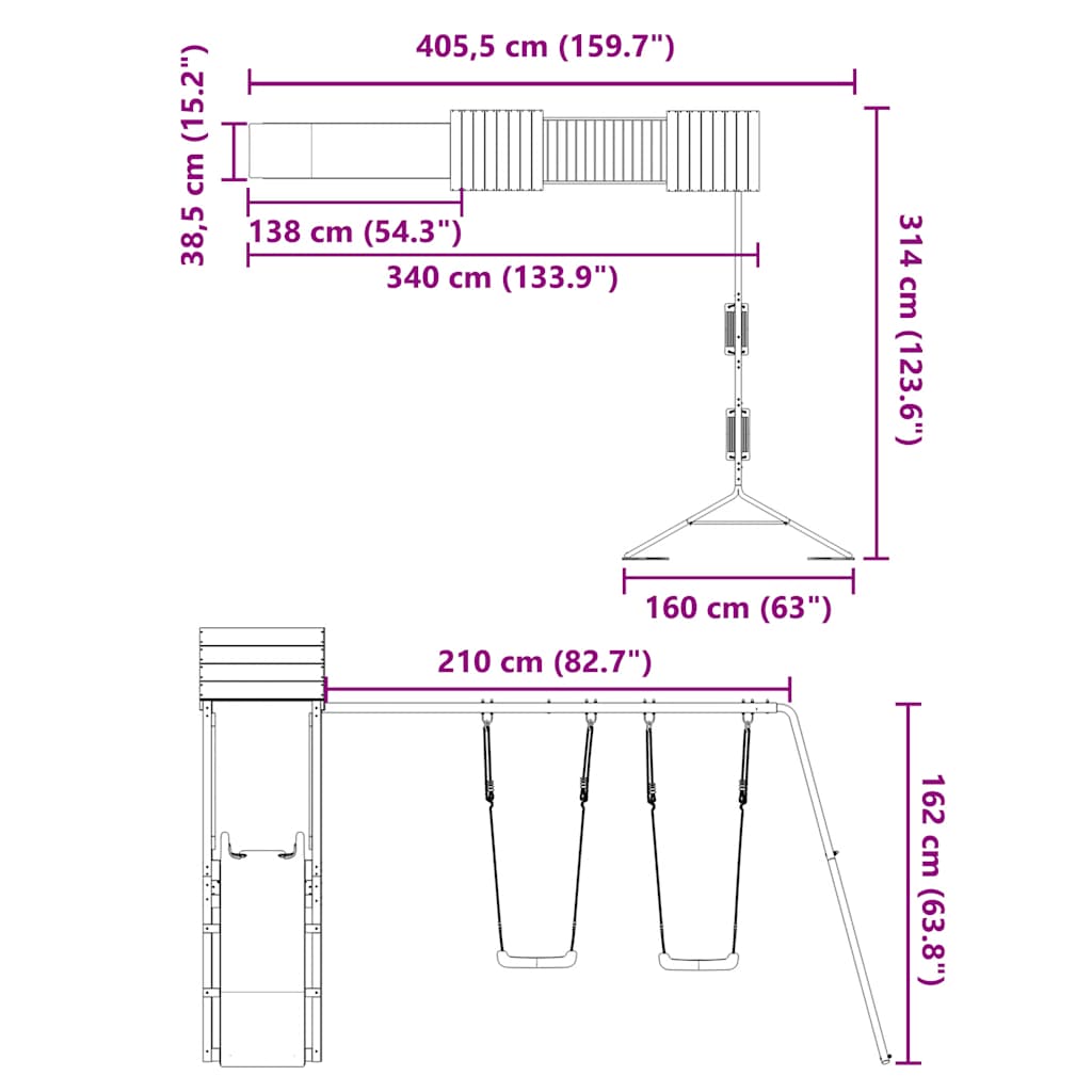 Spielturm Imprägniertes Kiefernholz