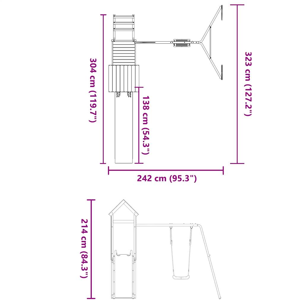 Spielturm Massivholz Douglasie