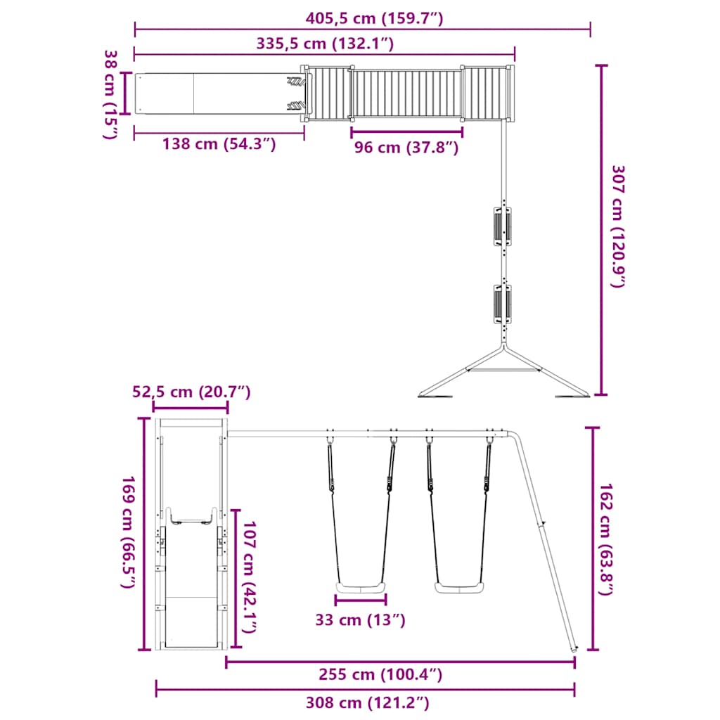 Spielturm Imprägniertes Kiefernholz