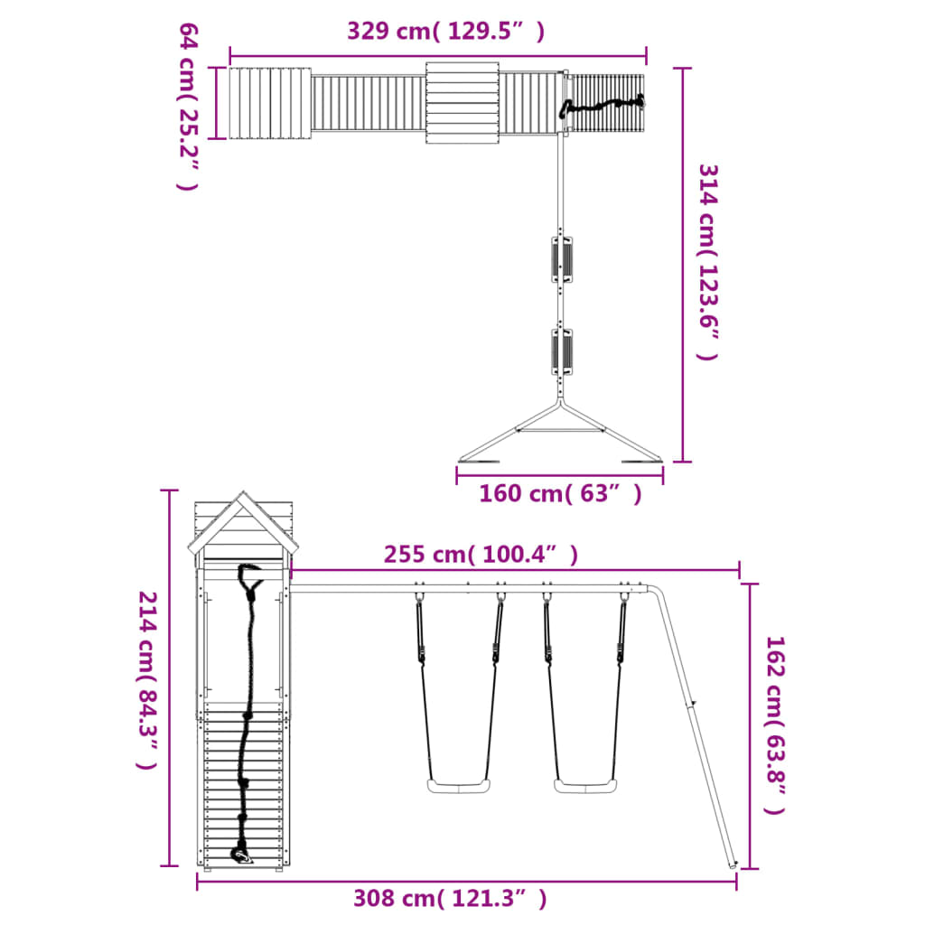 Spielturm Imprägniertes Kiefernholz