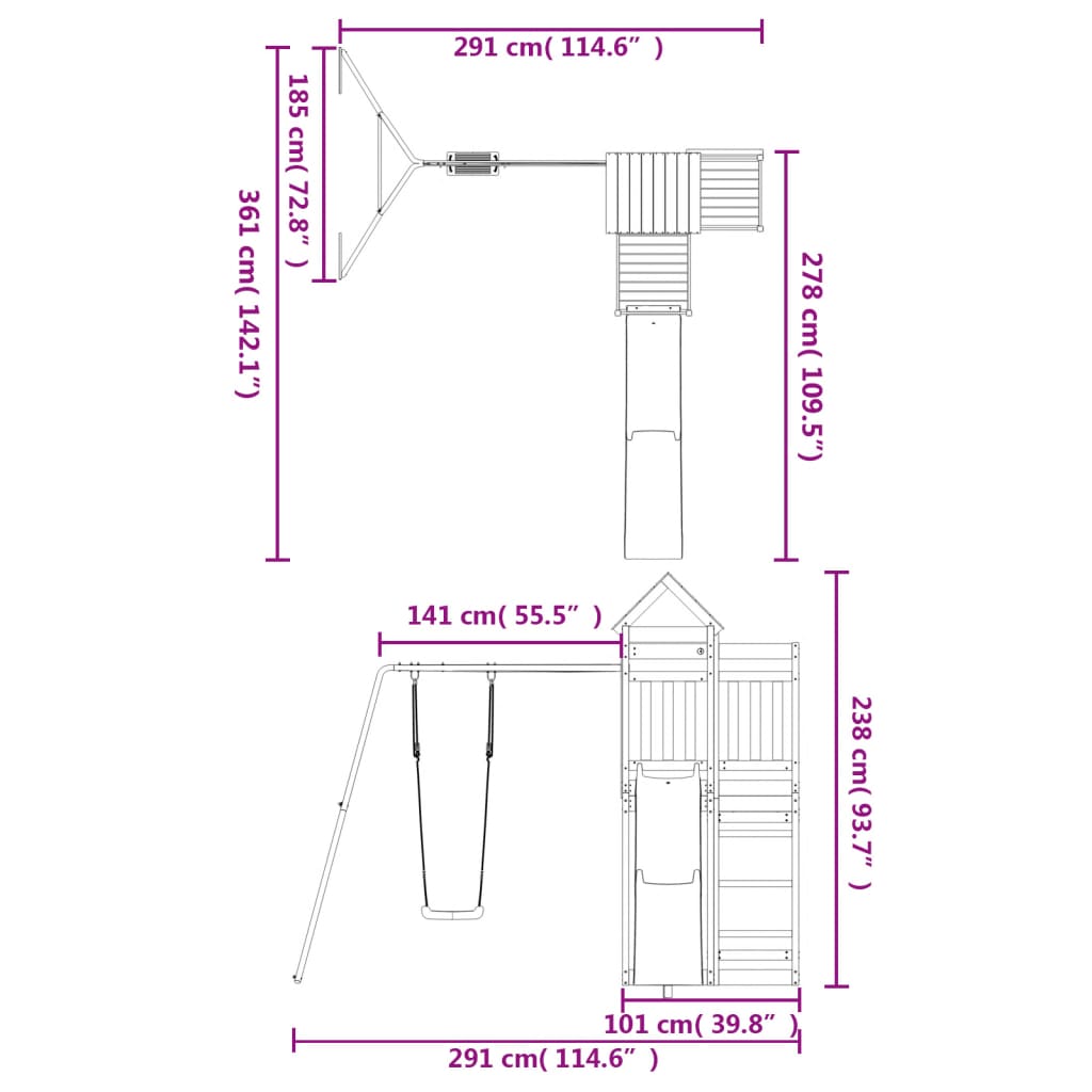 Spielturm Massivholz Douglasie