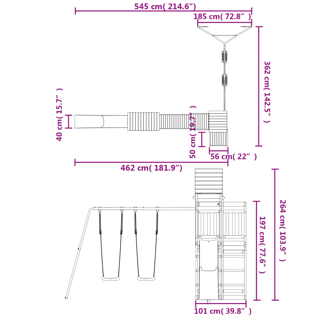 Spielturm Imprägniertes Kiefernholz